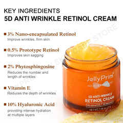 Retinol Face Cream with Vitamin E for Anti-Wrinkle and Hydration